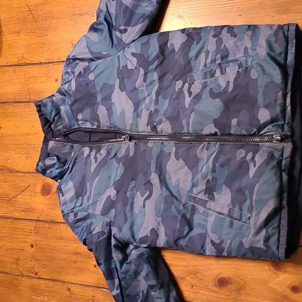 Gap kids reversible blue camo / navy coat